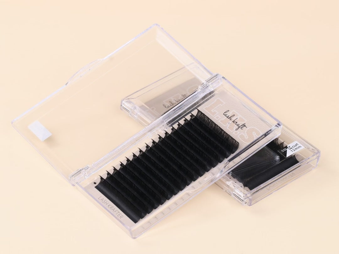fast fanning matte black - volume lashes .03 mixed trays