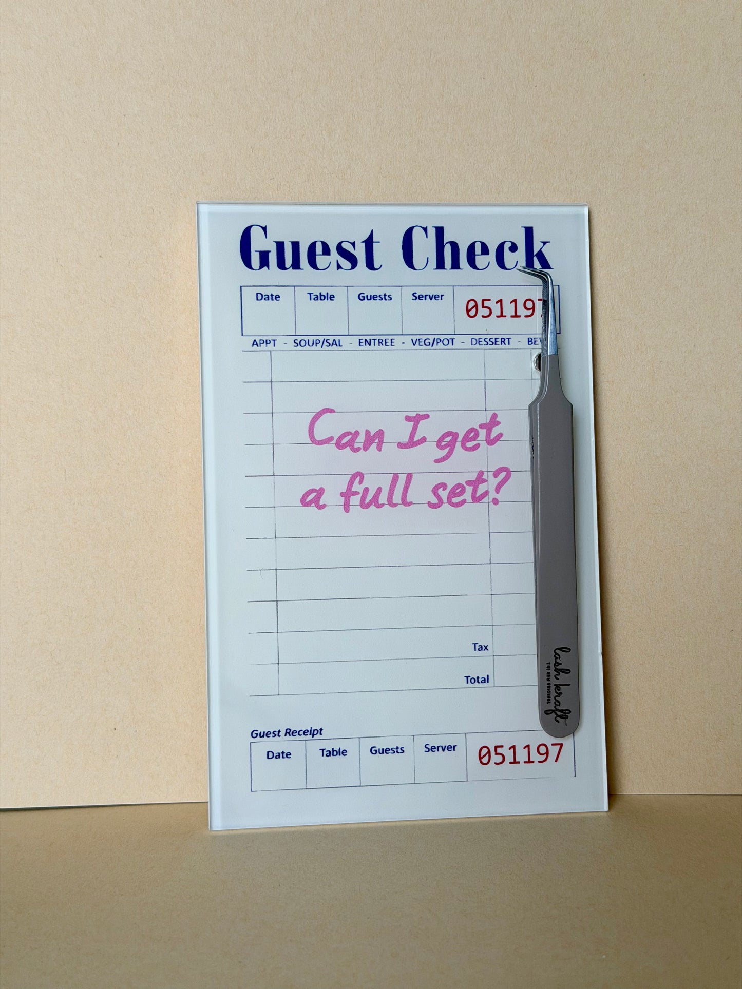 Can I get a Full Set? Guest Check - Lash Tile